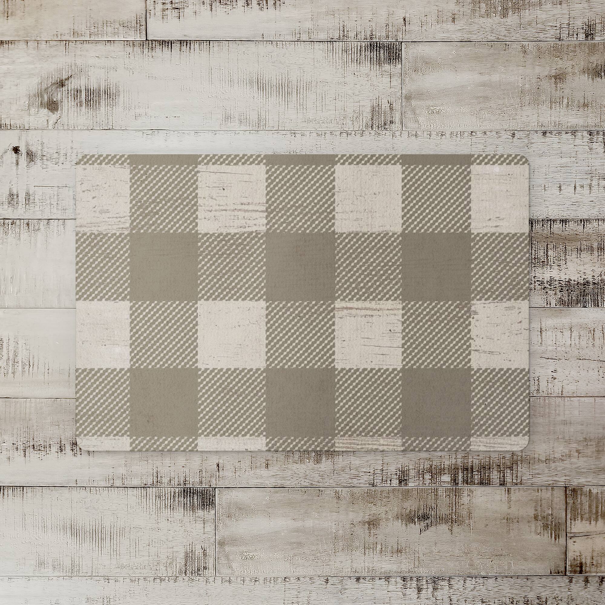 Taupe Buffalo Check Floor Mat